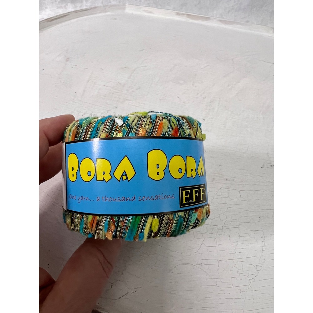 Filati FFF Bora Bora Yarn Color 489 Multicolor Metallic Nylon Made in Italy 25g